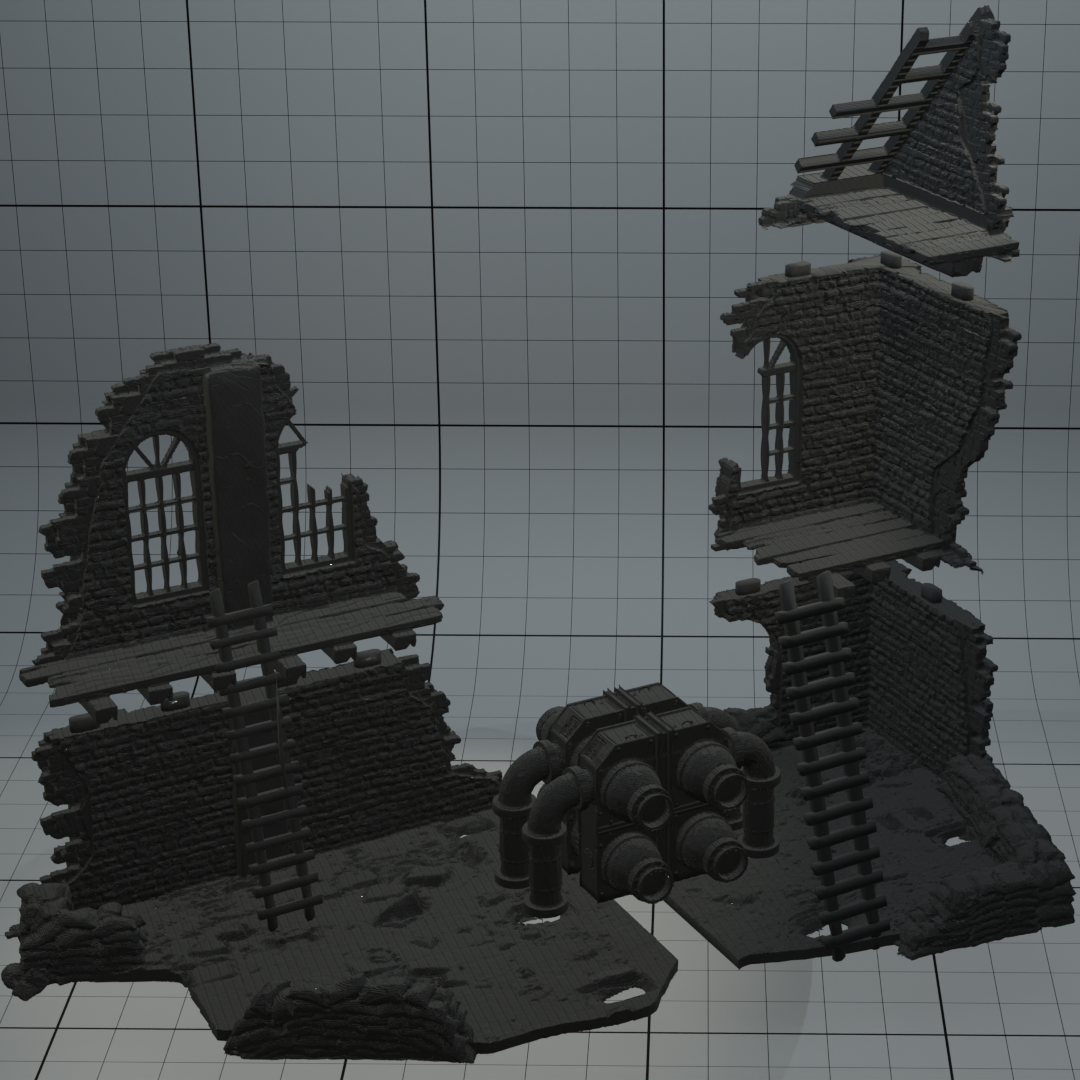 Industriegebäude Ruinen DND / RPG / Warhammer 40K / Warzone / Age of Sigma